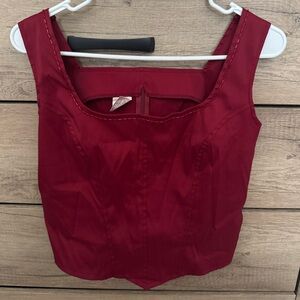 Elegant Red Sleeveless Top